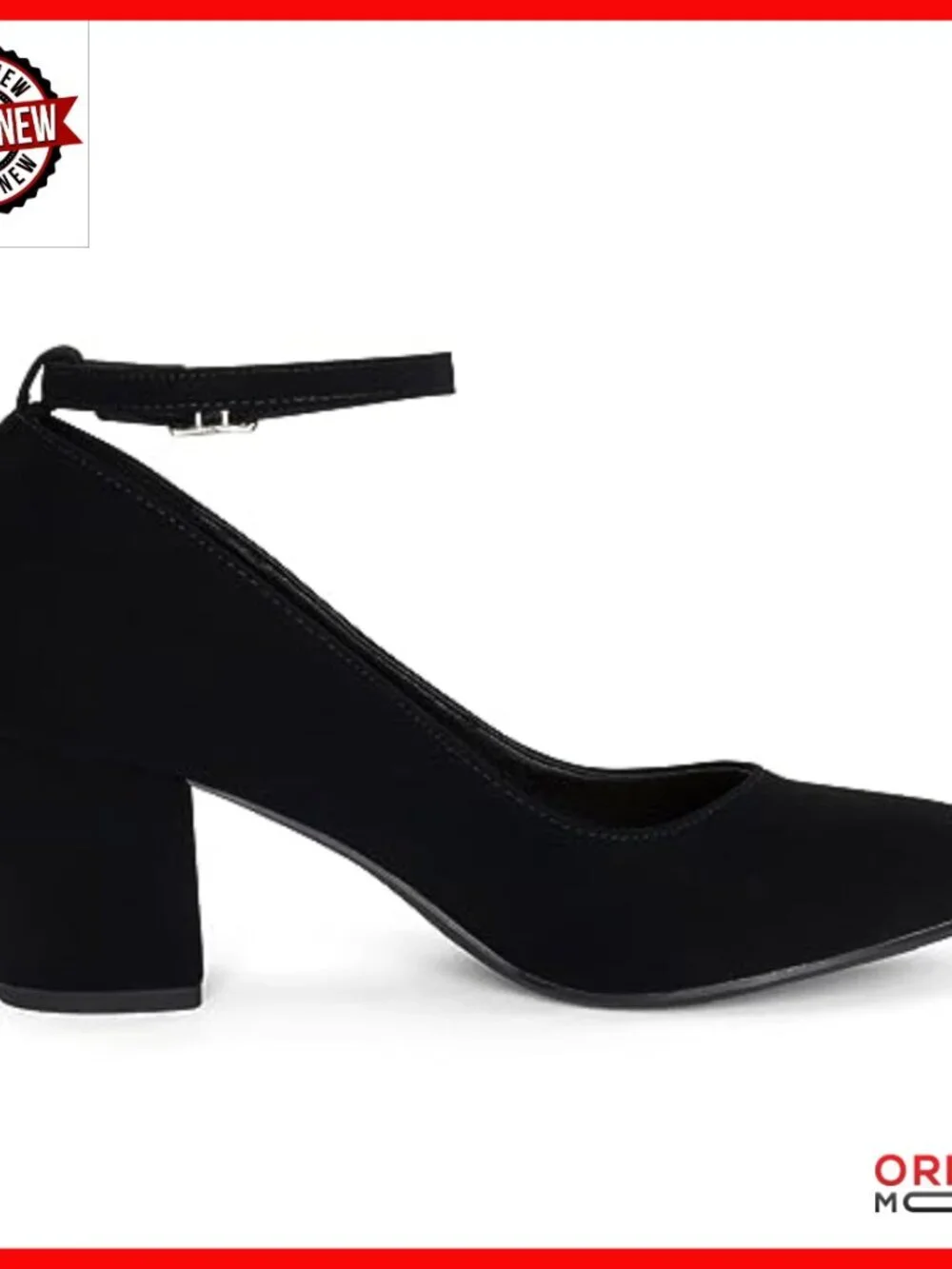 Ankle Strap Block Heel Pump Dress Shoe Rounded Toe Comfort